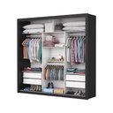 Ver imagem 5 de Guarda-Roupa Casal com 3 Portas de Correr e 4 Gavetas 186cm Multimóveis CR35573 Preto/Off White