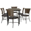 Ver imagem 1 de 6 Cadeiras Gramado Mesa de Jantar Jogo De Área Jardim Móveis Interno e Externo Em Fibra Sintética.