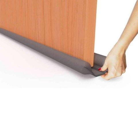 Veda Fresta Protetor Porta Rolinho Impermeável 100Cm Comfort Door Vedação Contra Poeira Inseto Preto