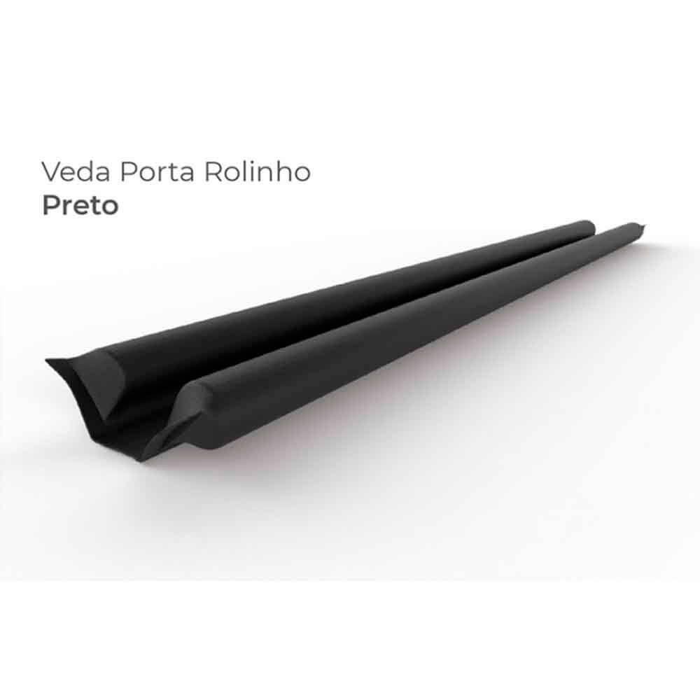 Veda Fresta Protetor Porta Rolinho Impermeável 100Cm Comfort Door Vedação Contra Poeira Inseto Preto - 2
