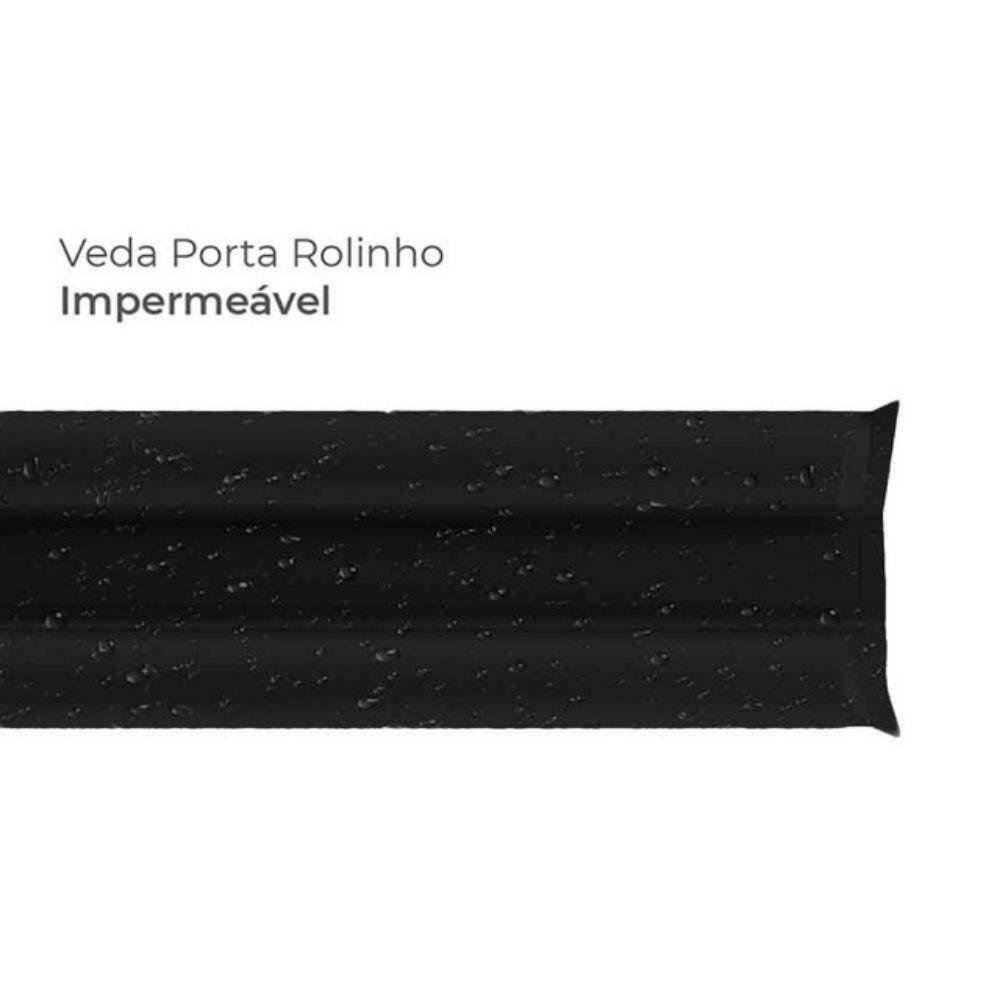 Veda Fresta Protetor Porta Rolinho Impermeável 100Cm Comfort Door Vedação Contra Poeira Inseto Preto - 3