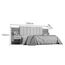 Ver imagem 2 de Cabeceira para Cama de Casal Ripada Irís 140cm Estofada com 2 Mesas de Cabeceira D Doro Cinamomo/rip