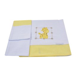 Lençol de Berço Bordado Girafa - 1