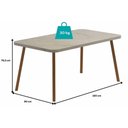 Ver imagem 2 de Conjunto: Mesa de Cozinha Stellar 1598 Aço C/ Tampo Madeirado 120x80cm e 4 Cadeiras Wood Rose/petra