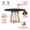 Ver imagem 2 de Mesa de Jantar Redonda Montreal Pret/jade com 4 Cadeiras Estofadas Ella Preto/cinza Claro