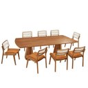 Ver imagem 2 de Conjunto de Jantar Noronha 8 Cadeiras Laminado Caramelo e Cinam. Imbuia Mobillare