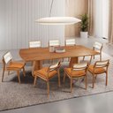 Ver imagem 1 de Conjunto de Jantar Noronha 8 Cadeiras Laminado Caramelo e Cinam. Imbuia Mobillare