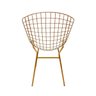 Cadeira para Cozinha Bertoia cor Dourado Fosco assento branco tubular Poltronas do Sul - 4