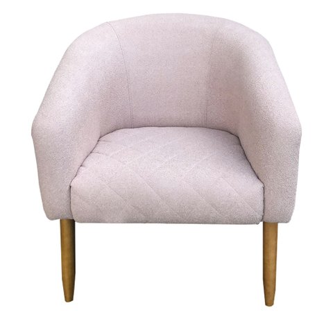 Poltrona Estela Tresse Boucle Rosa Chá - Dominic Decor