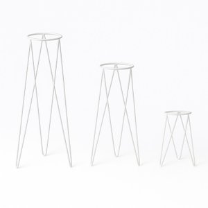 Kit 3 Suportes Tripé de Chão para Vasos de Plantas e Flores - 30cm 45cm 60cm - Ferro