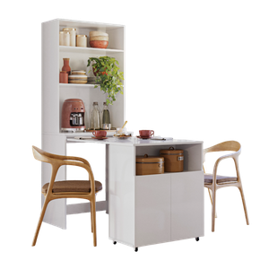 Bancada Armário Cantinho do Café Dueto - Branco/branco