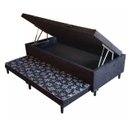 Ver imagem 1 de Cama Baú Solteiro C/ cama Auxiliar Ortopédica 88 x 188- Suede Preto - Tampo Japonês Preto