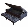 Cama Baú Solteiro C/ cama Auxiliar Ortopédica 88 x 188- Suede Preto - Tampo Japonês Preto - 1