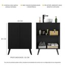 Ver imagem 5 de Gabinete Banheiro 2 Portas Retrô 63Cm Multimóveis V5006 Preto Preto