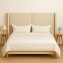 Ver imagem 1 de Cabeceira Cama Queen 176 Cm Estofada Linho ou Veludo Editável Cor:veludo Luxor Creme