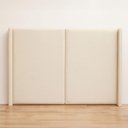 Ver imagem 4 de Cabeceira Cama Queen 176 Cm Estofada Linho ou Veludo Editável Cor:veludo Luxor Creme