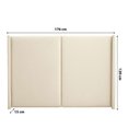 Ver imagem 3 de Cabeceira Cama Queen 176 Cm Estofada Linho ou Veludo Editável Cor:veludo Luxor Creme