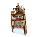 Ver imagem 1 de Porta temperos e condimentos em MDF de parede com 12 potes em acrílico