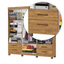 Ver imagem 6 de Guarda-Roupa 6 Portas 4 Gavetas com Pés Genova Marrom/Cinamomo