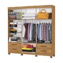 Ver imagem 4 de Guarda-Roupa 6 Portas 4 Gavetas com Pés Genova Marrom/Cinamomo