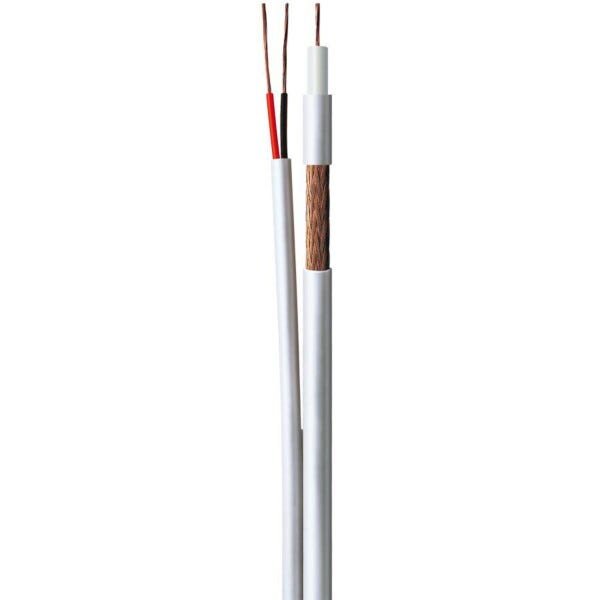 Bobina de Cabo Coaxial 4mm Bipolar com Alimentação Branco 300m Condutti - 3