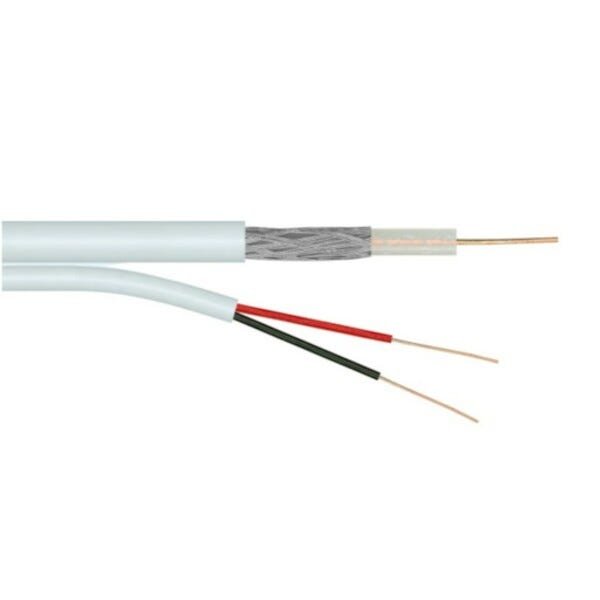 Bobina de Cabo Coaxial 4mm Bipolar com Alimentação Branco 300m Condutti - 4