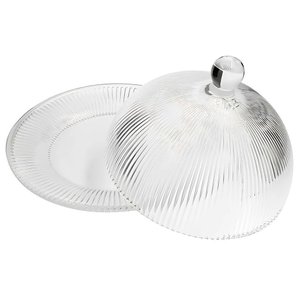 Queijeira Graffiato em Vidro  Transparente 20cm