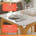 Ver imagem 4 de Mesa Sala de Jantar 1,20m Tampo em Vidro Cedro-off White