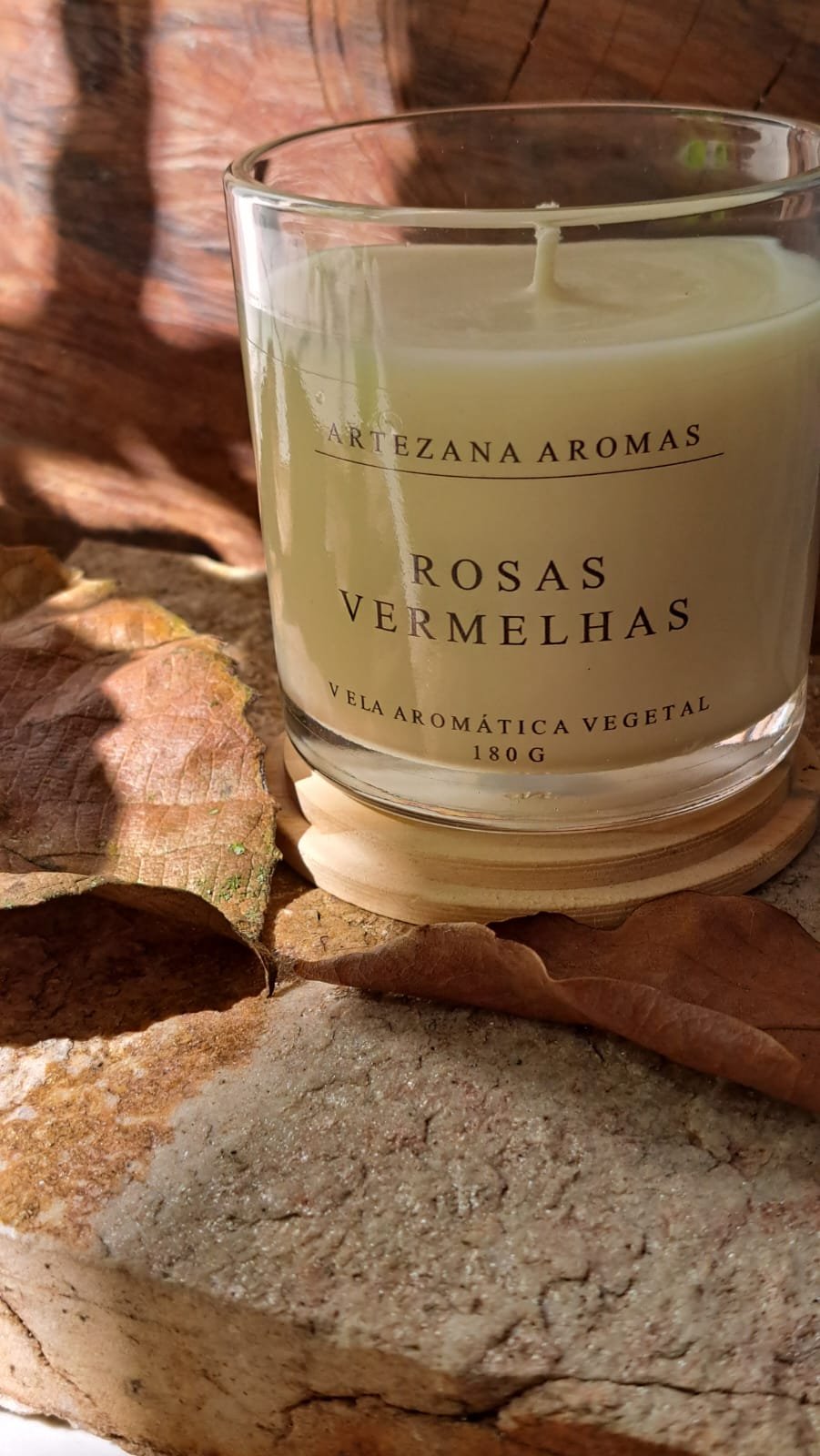 Vela Rosas Vermelhas - 180g Artezana Aromas Linha Clássica