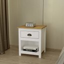 Ver mais imagens de Comoda 7 Gav e 02 Mesas de Cabeceira Madeira Maciça Branco Freijo Milani Store