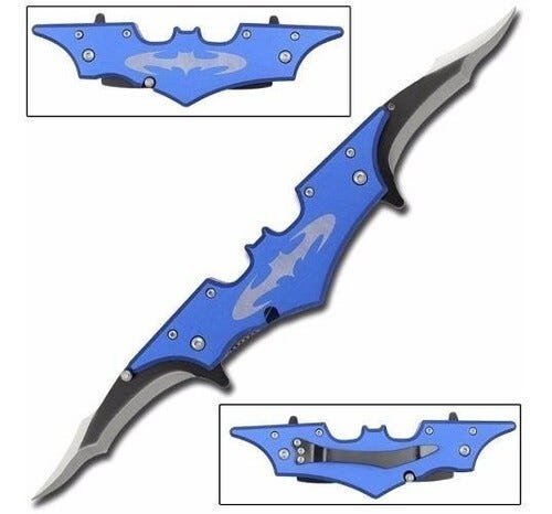 Canivete Batman Formato Morcego 2 Lâminas Azul - 3