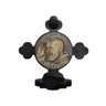 Relicário Padre Pio Feito em Resina Com Suporte De Madeira - 1