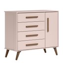 Ver imagem 3 de Jogo de Quarto Infantil Q Encanto Retrô com Cômoda e Berço Rosa - Qmovi