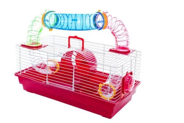 Gaiola para Hamsters Ramsters com Tubos Coloridos