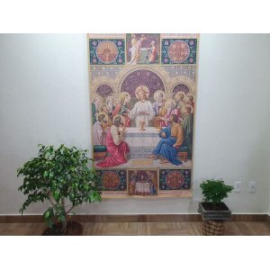 Arte Sacra Decorativa Santa Ceia Impressão Digital em Tecido