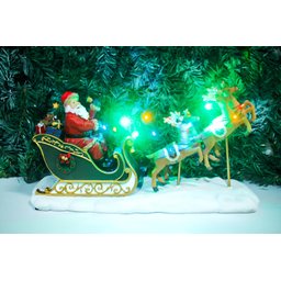 Escultura Iluminada Decorativa Trenó Renas Papai Noel 43cm - 2