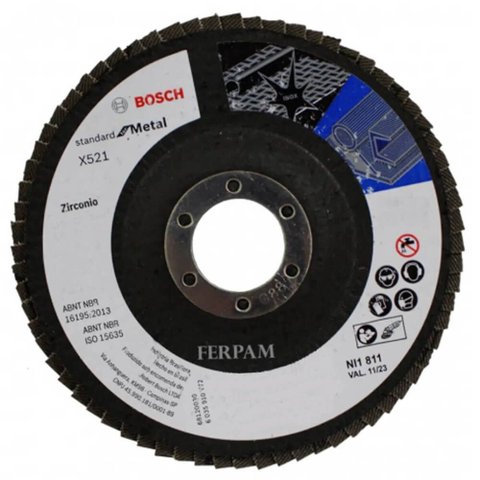 Disco Flap X521 para Metal Grão 80 115mm - 2608619290 - Bosch
