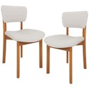 Ver imagem 2 de Kit 02 Cadeiras para Sala de Jantar Cozinha Living Estofada Dara L02 Bouclê Cru - Lyam Decor