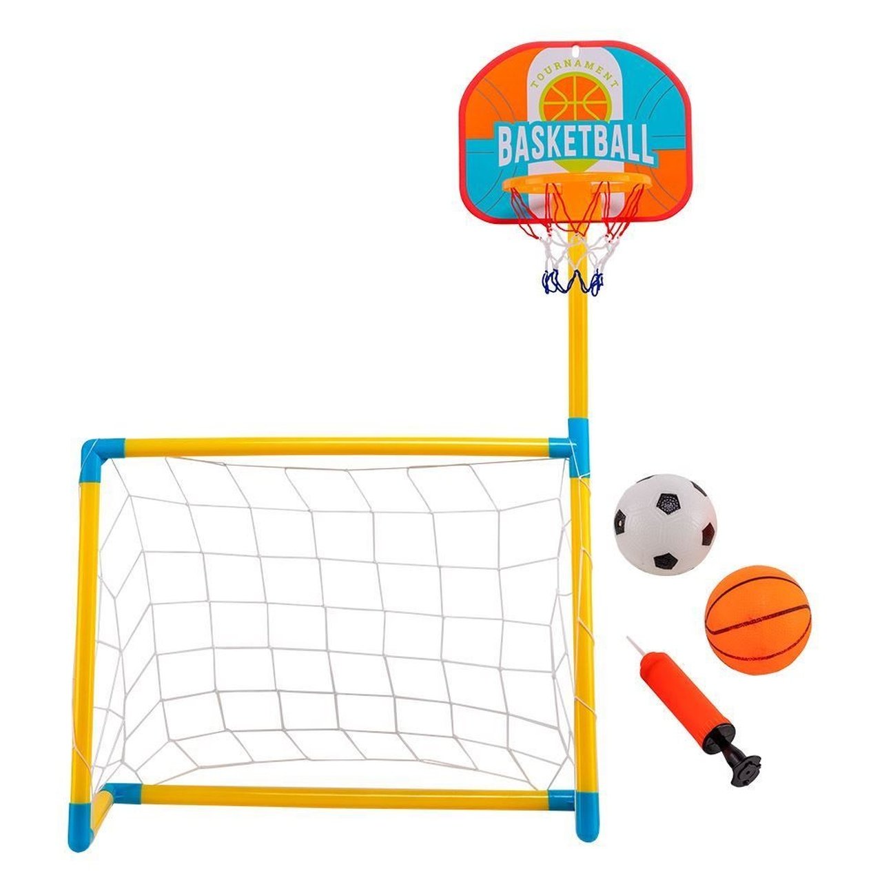 Kit Cesta de Basquete e Trave Rede Futebol 2 em 1 Ref. 042712 Toyng Mega Sport - 3