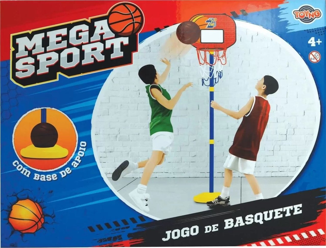 Kit Cesta de Basquete e Trave Rede Futebol 2 em 1 Ref. 042712 Toyng Mega Sport - 4