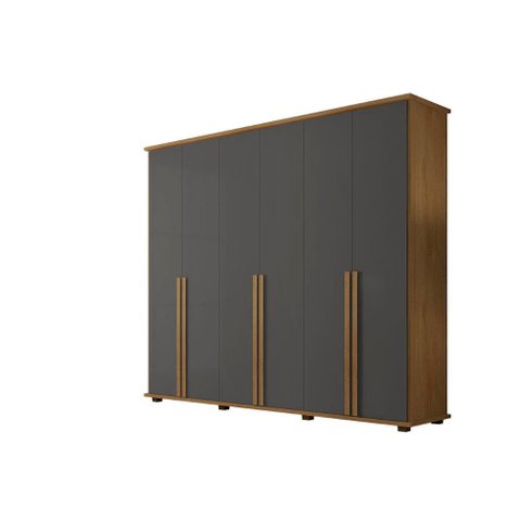 Roupeiro/armário/guarda Roupas/organizador Estela 6 Portas com Puxadores em Mdf e 5 Gavetas Cor Cina