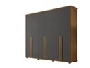 Ver imagem 1 de Roupeiro/armário/guarda Roupas/organizador Estela 6 Portas com Puxadores em Mdf e 5 Gavetas Cor Cina