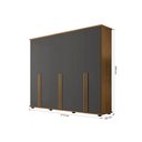 Ver imagem 3 de Roupeiro/armário/guarda Roupas/organizador Estela 6 Portas com Puxadores em Mdf e 5 Gavetas Cor Cina