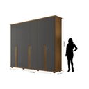 Ver imagem 2 de Roupeiro/armário/guarda Roupas/organizador Estela 6 Portas com Puxadores em Mdf e 5 Gavetas Cor Cina