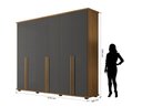 Ver imagem 2 de Roupeiro/armário/guarda Roupas/organizador Estela 6 Portas com Puxadores em Mdf e 5 Gavetas Cor Cina