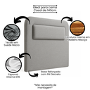 Ver imagem 3 de Cabeceira P/ Cama Casal Moderna Estofada Suede 150cm