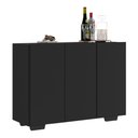 Ver imagem 3 de Aparador Buffet 3 Portas com Pés Quadrados Veneza Multimóveis MP1010 Preto