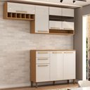 Ver imagem 6 de Cozinha Compacta Notte 7 Portas 2 Gavetas 100% Mdf com Vidro Amêndoa/off White - Panorama Móveis