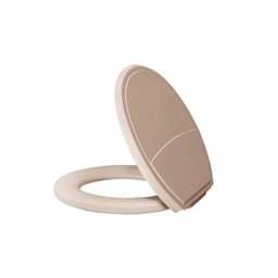 Assento Sanitário Plástico Plus Slim Almofadado Bege, Opção: Bege - 1 Assento Sanitário Plástico Plus Slim Almofadado Bege, Opção: Bege - 1