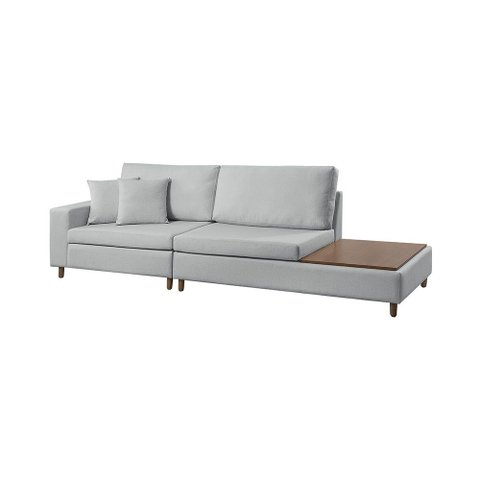 Sofá Living Lotus com Apoio Lateral Direita 2,89m em Linho